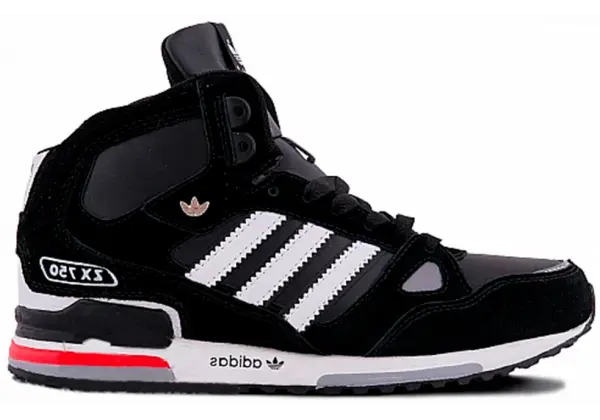 Adidas ZX 750 High Black с мехом